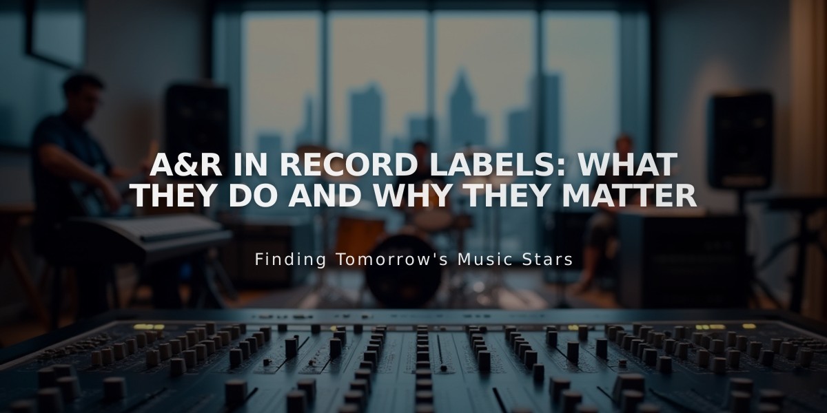 A&R in Record Labels: What They Do and Why They Matter