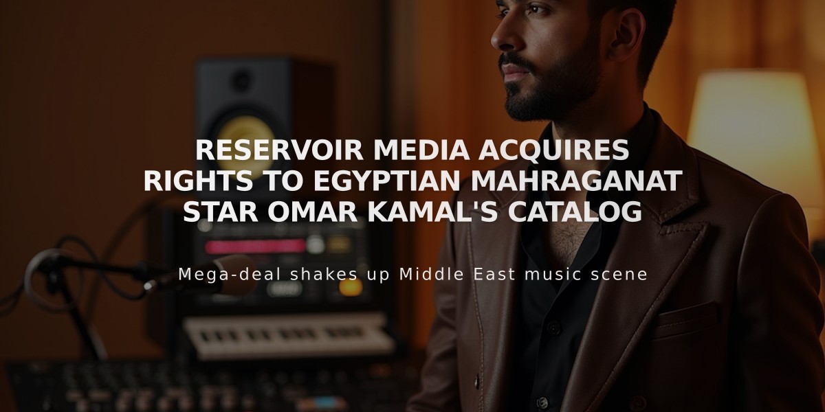 Reservoir Media Acquires Rights to Egyptian Mahraganat Star Omar Kamal's Catalog