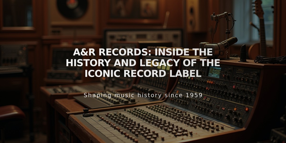 A&R Records: Inside the History and Legacy of the Iconic Record Label