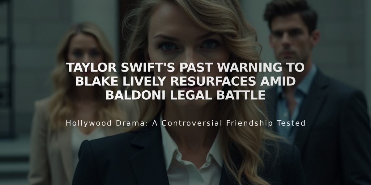 Taylor Swift's Past Warning to Blake Lively Resurfaces Amid Baldoni Legal Battle