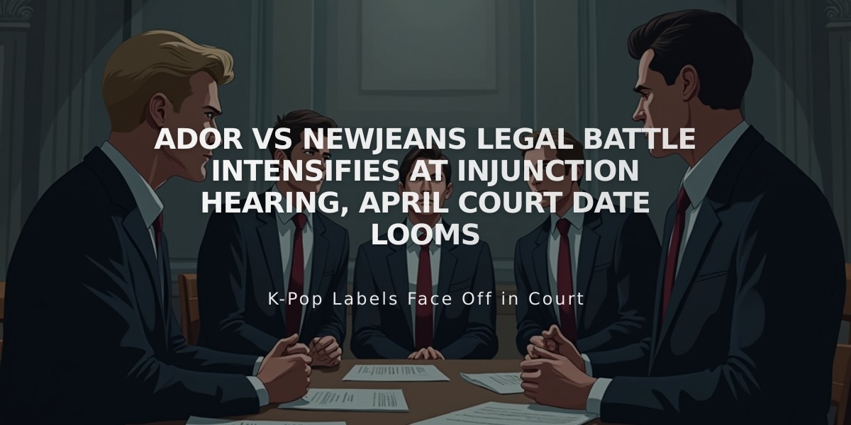 ADOR vs NewJeans Legal Battle Intensifies at Injunction Hearing, April Court Date Looms